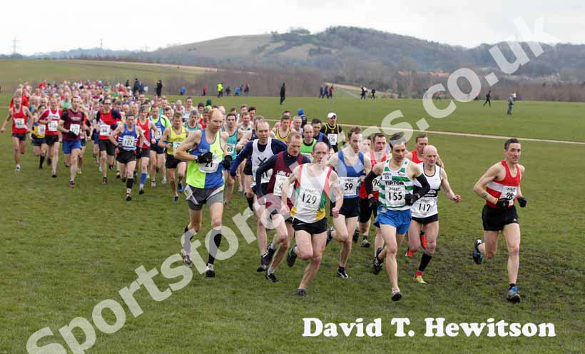 Soon after the start of the males 35 to 64, BMAF Cross Country, Herrington, Sunderland.